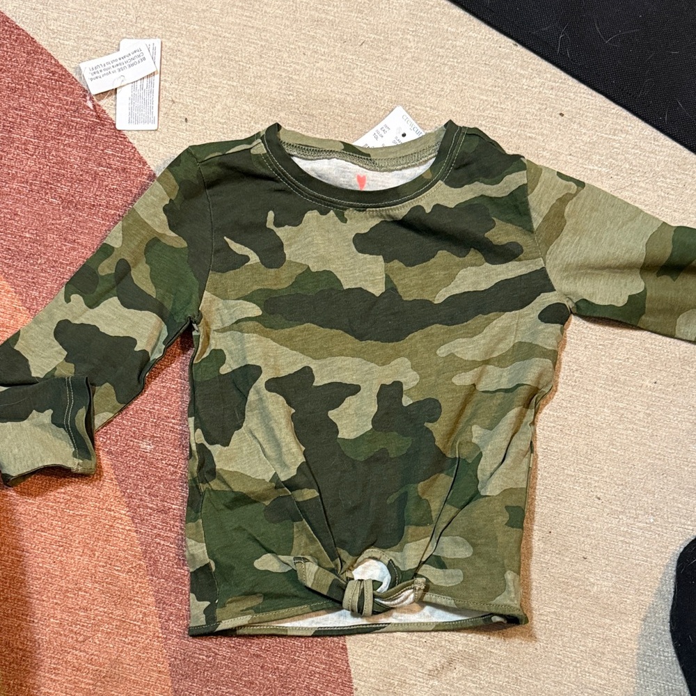 Crewcuts Green Camo Long Sleeve Tee
